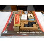 A boxed chess set (sealed in package) small chess set in box and 1 other chess set as well as 2