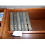 6 volumes of Poetical works by Burns, Milton, Scott,