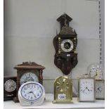 A mixed lot of modern clocks including a wall clock, anniversary, carriage clocks etc.