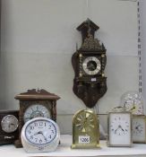 A mixed lot of modern clocks including a wall clock, anniversary, carriage clocks etc.