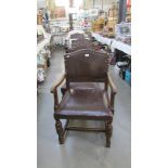 A set of 8 oak framed chairs including 2 carvers.