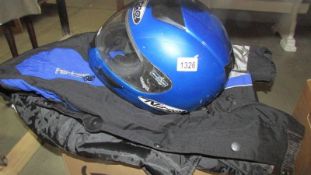 2 Akito XXXL and S motorcycle jackets and a Nitro Racing helmet size S.