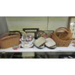 A mixed lot of place mats, coasters, baskets etc.