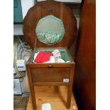 A 1950's sewing work table and contents ****Condition report**** Slight wobble,