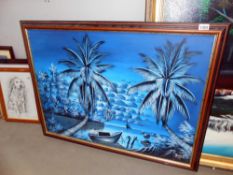 A tropical watercolour signed Sorel 2002.