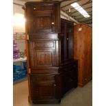 3 low corner cupboards, height 68cm, width at widest 70cm, depth 37.5cm approx.