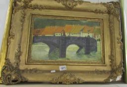 A framed oil on board painting signed Hamilton, frame a/f.