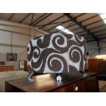 A large retro style pouffe/foot stool by DFS, Height 39cm, diameter 64cm approx.