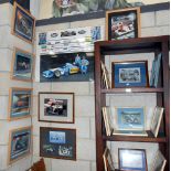 A good selection of framed and glazed formula 1 motor racing prints and photographs,