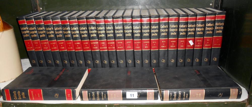 A set of 24 Colliers encyclopedias and 2 dictionaries