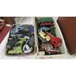 2 trays of assorted play worn die cast toys.