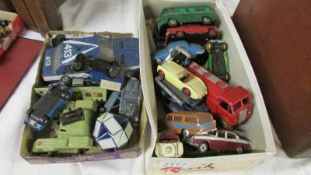 2 trays of assorted play worn die cast toys.