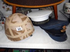 5 military helmets/caps including No.1 dress RAF officer and H.M.