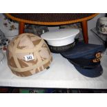 5 military helmets/caps including No.1 dress RAF officer and H.M.