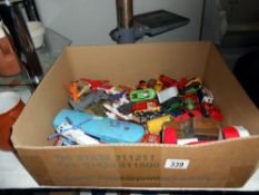 A box playworn diecast cars etc including Matchbox