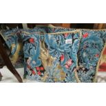 3 signare tapestry William Morris design good quality cushions featuring animals.
