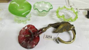 4 pieces of Victorian glass.