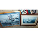 A framed and glazed print by Robert Taylor entitled 'South Atlantic Task Force' (76cm x 59cm) and a