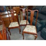 A set of 4 Edwardian high back dining chairs