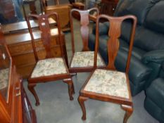 A set of 4 Edwardian high back dining chairs