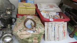 A good lot of assorted knitting and sewing items including vintage patterns.