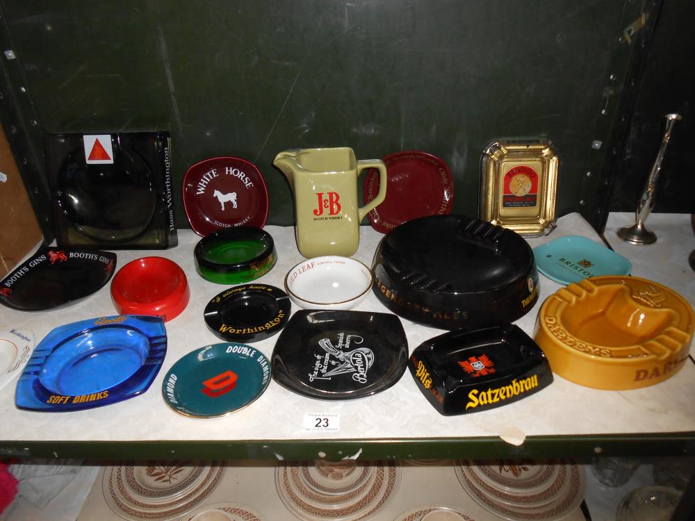 A good selection of breweriana pub advertising ashtrays etc.