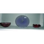3 pieces of coloured glass including Ichendorf,