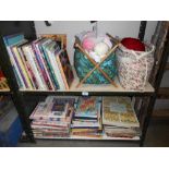 2 shelves of assorted craft books, mainly quilt making, silk painting, embroidiery etc.