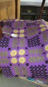 A good blanket (possibly Welsh) 220 x 190 cm, in good condition.