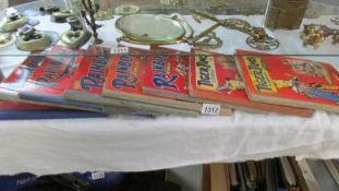 8 vintage Rainbow and Tiger Tim annuals including 3 from 1920's and 5 from 1950's.