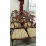 A set of 6 good quality shield back dining chairs.