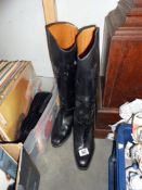 A Pair of vintage riding boots, size unknown, Inside boots it says Rex,