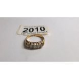 A five stone vintage 18ct gold 4.2 gram diamond ring, size J.