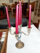 A Dutch silver plated 5 arm candleabra