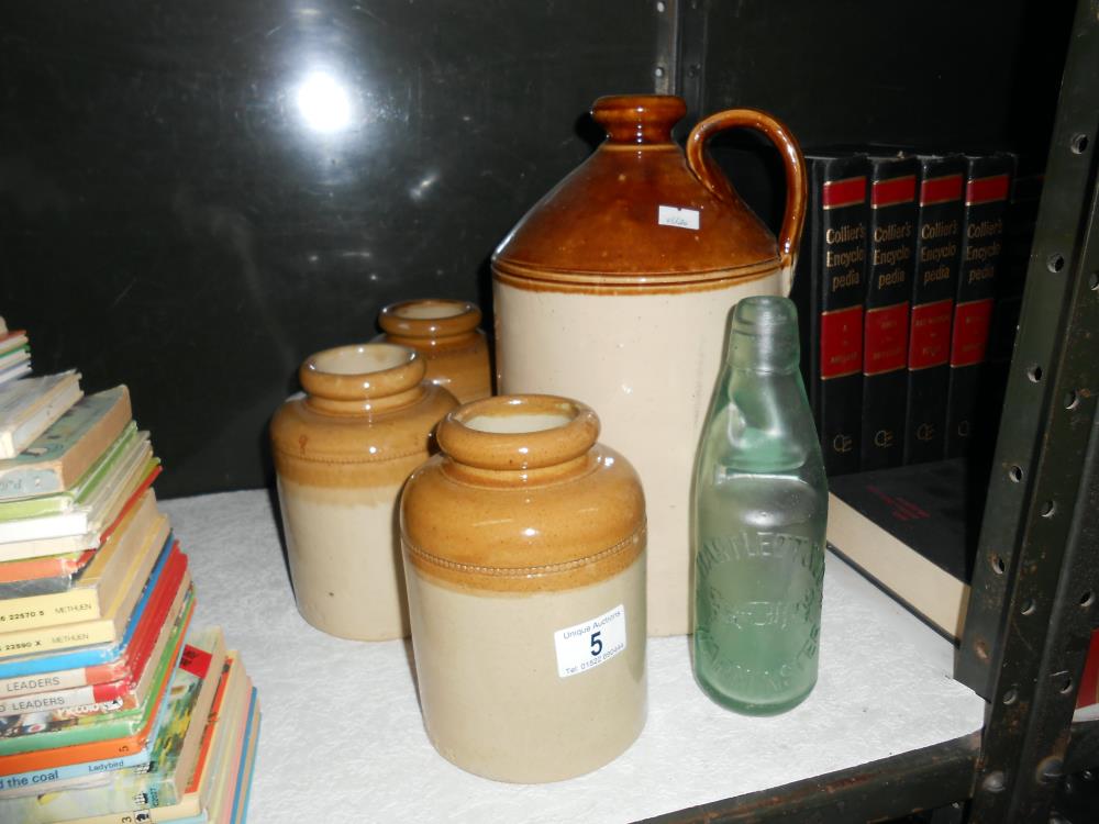 A Stoneware flagon,