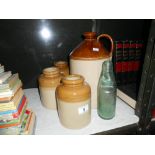 A Stoneware flagon,