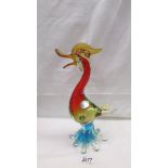 A multicoloured Murano glass duck with original sticker on side, 13" (33cm),