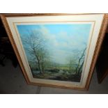 A gilt framed and glazed print 'April Sunshine' by Victor Elford Size; 94cm x 82.