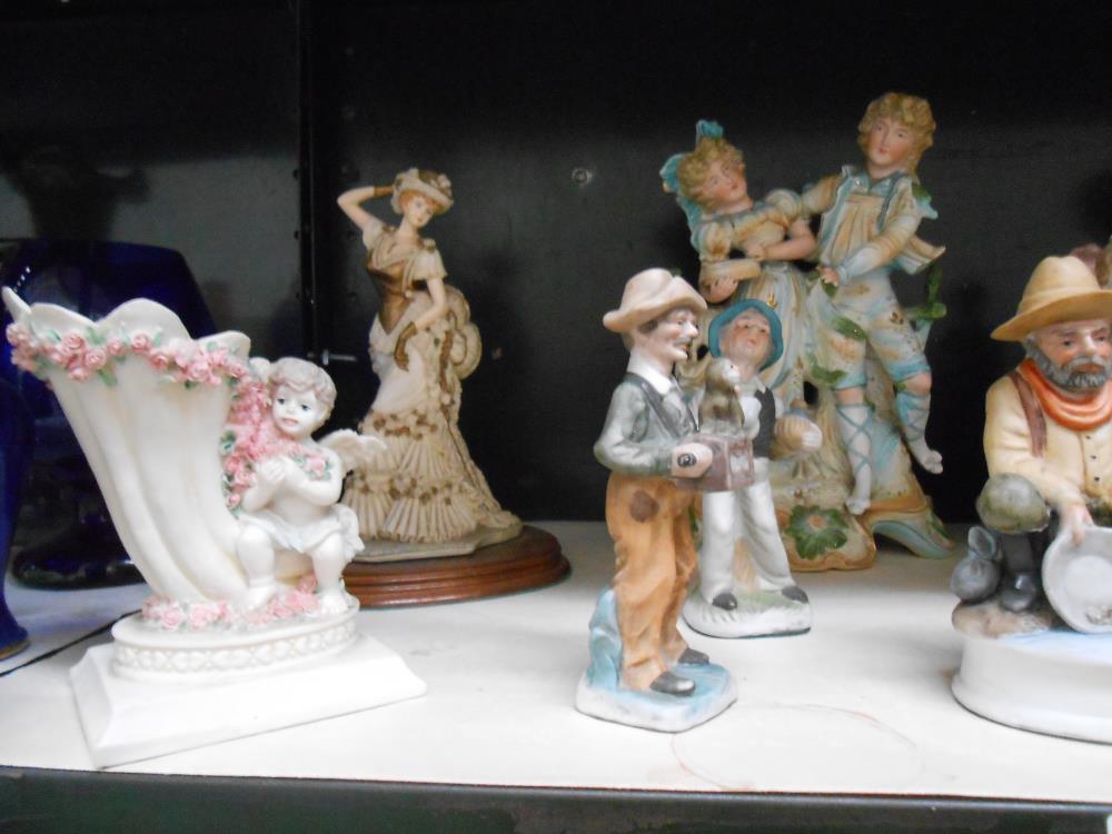 A large Victorian bisque figure group a/f, and a good lot of other figures, - Image 2 of 8