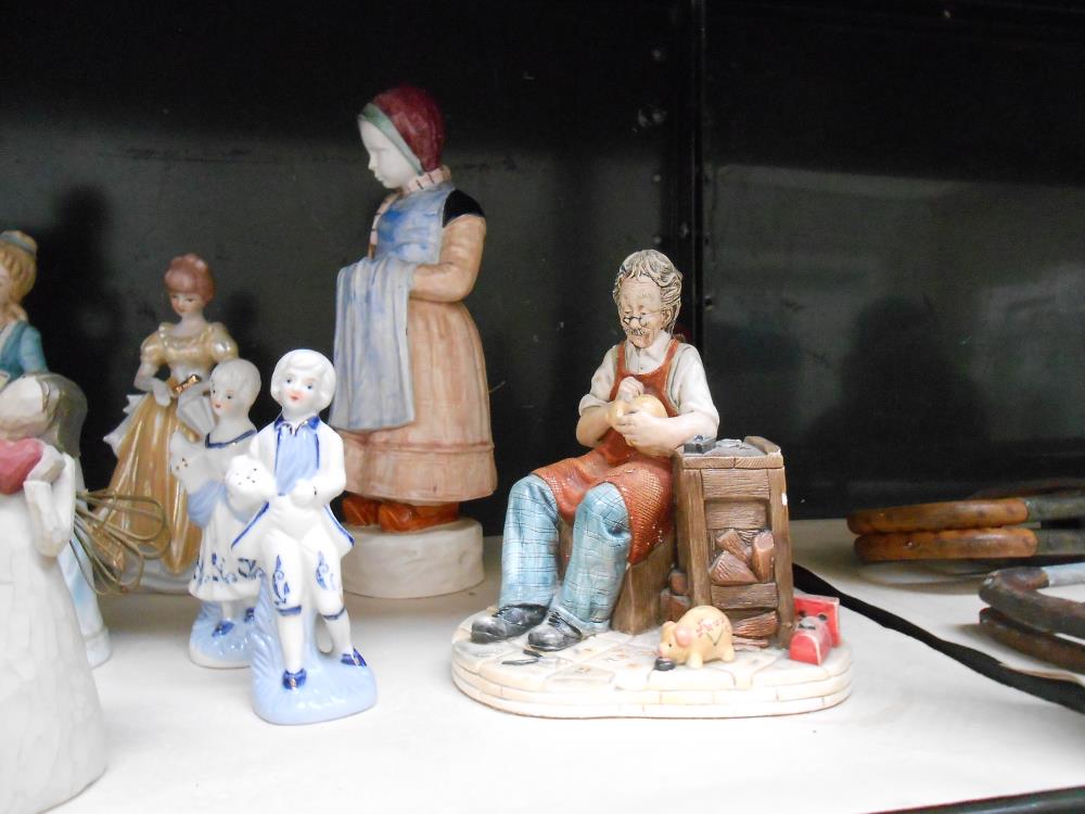 A large Victorian bisque figure group a/f, and a good lot of other figures, - Image 4 of 8