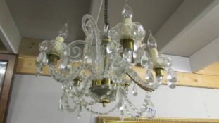 A good quality 6 light glass chandelier.