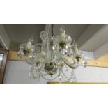 A good quality 6 light glass chandelier.