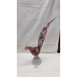 A multi coloured glass rooster in the style of Murano, 15.