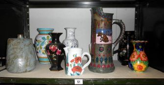 A quantity of various vases & jugs,