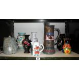A quantity of various vases & jugs,