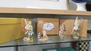 3 boxed 'The Fairy Way' figurines with certificates and another Fairy figurine.