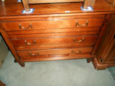 A mahogany effect chest of drawers (receipt in drawer, cost Â£359 in 1997) height 80cm,