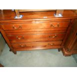 A mahogany effect chest of drawers (receipt in drawer, cost Â£359 in 1997) height 80cm,