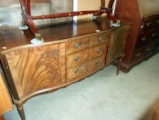 A Regency style darkwood stained sideboard, lock a/f, no keys, height 86.5cm, width 153cm approx.