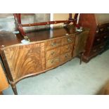 A Regency style darkwood stained sideboard, lock a/f, no keys, height 86.5cm, width 153cm approx.